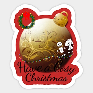 Have a Cosy Christmas with HKo and TRobot by Hidemi Woods Sticker